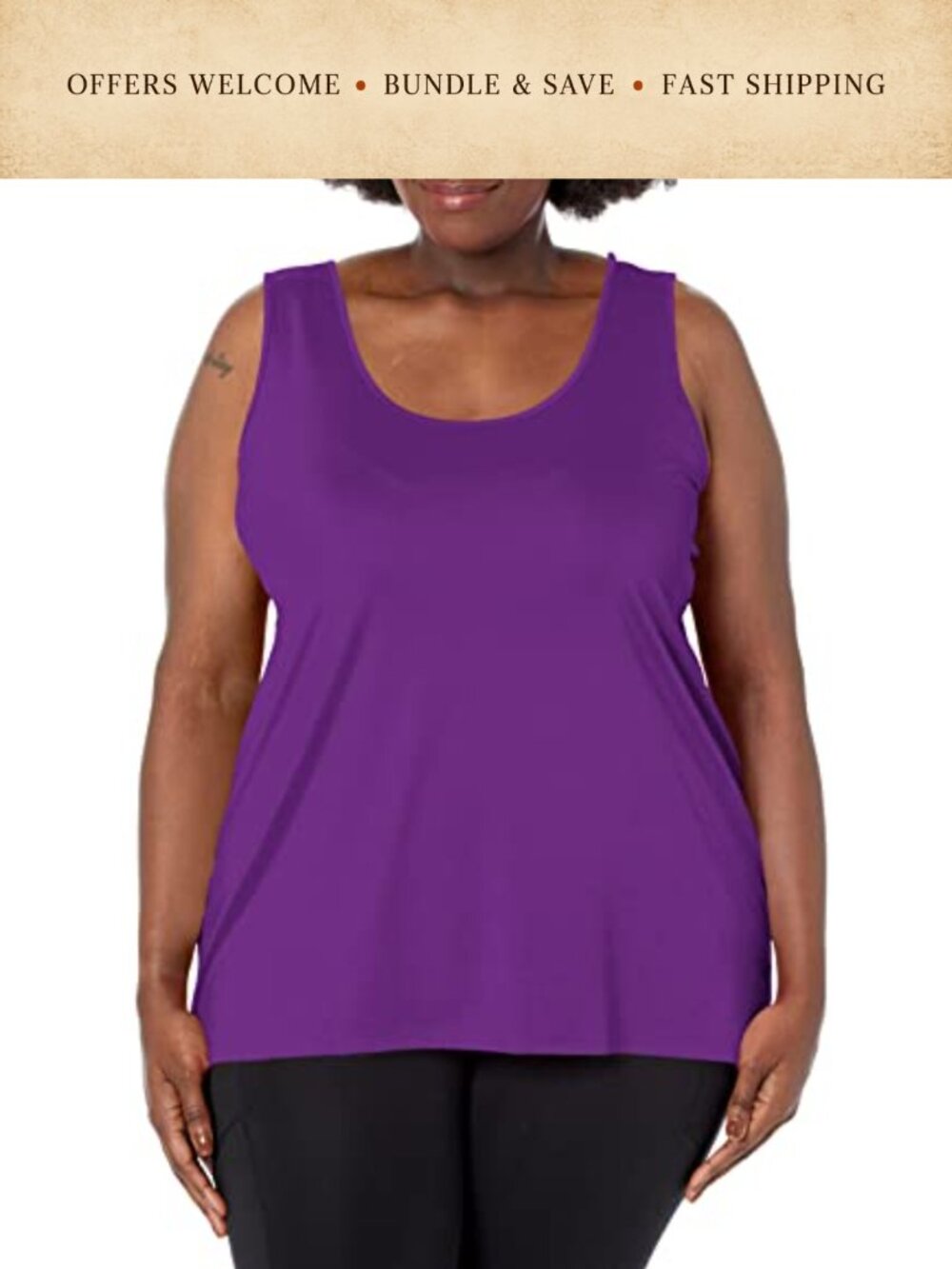 Plus Size Cool DRI Performance Tank Top Moisture Wicking Activewear